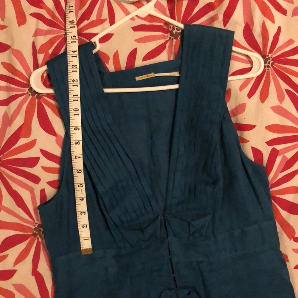 Deep Teal Linen Max Studio Dress - Picture 4 of 5